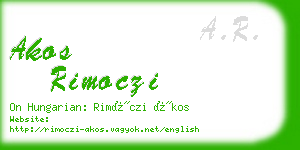 akos rimoczi business card